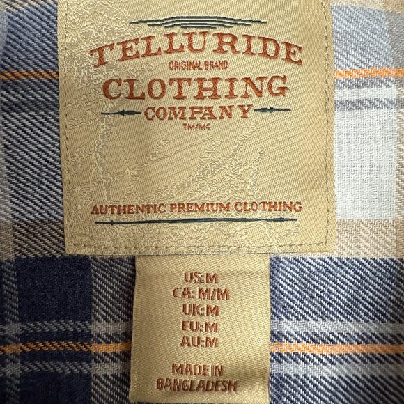 EUC Men's TELLURIDE CLOTHING CO. Plaid Long Sleeve Button Down | Size M - Picture 4 of 5